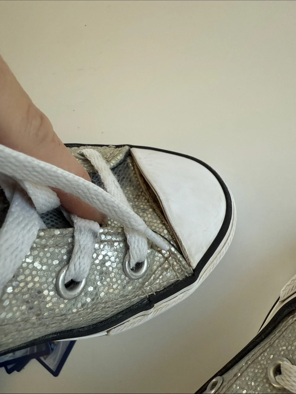 Converse Kids Silver Glitter High-Top Sneakers